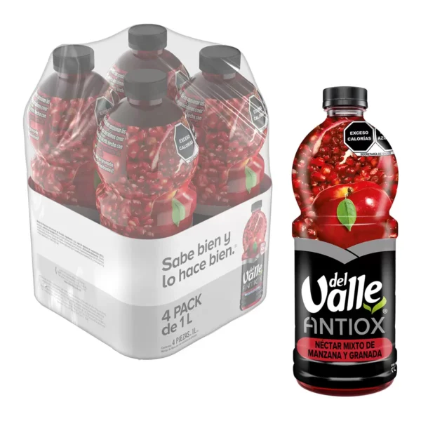 Del Valle Antiox Jugo de Manzana Granada (4pzs/1L)