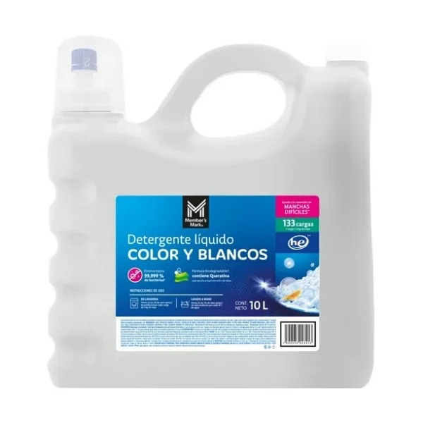Detergente Líquido Member's Mark para Ropa Blanca y Color (10 L)