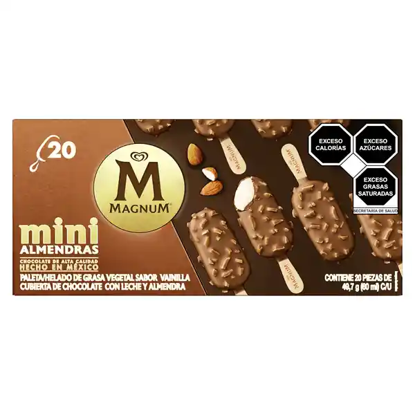 Holanda Paletas Mini Magnum con Almendras (20pzs)