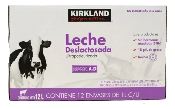 Kirkland Leche Deslactosada (12pzs/1L)