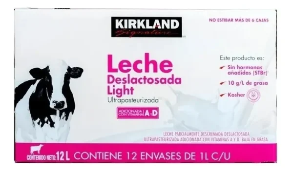 Kirkland Leche Deslactosada Light (12pzs/1L)