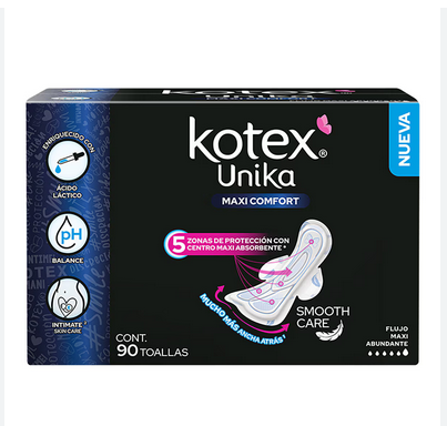 Kotex Unika Maxi Comfort Toalla Femenina (90pzas)