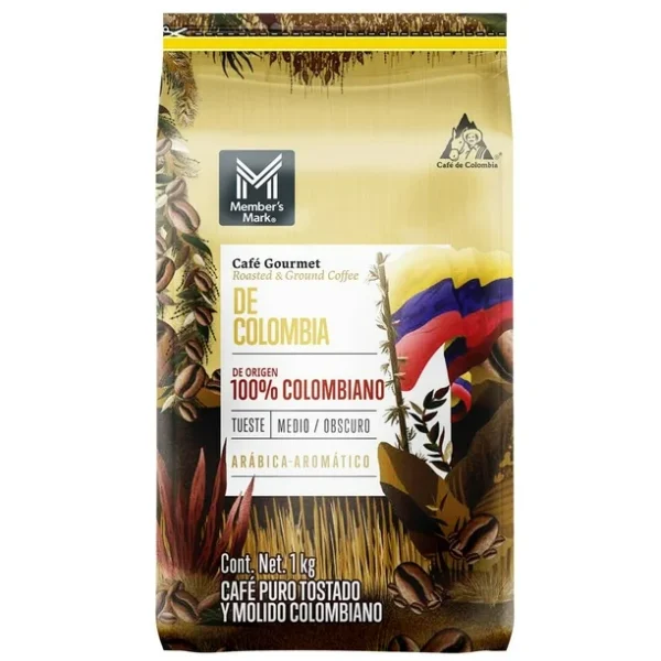 Members Mark Café Tostado y Molido Colombiano Tueste Medio Obscuro (1kg)