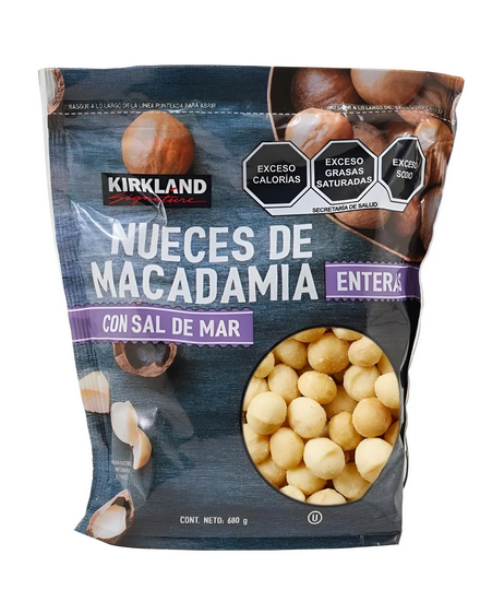 Kirkland Nuez De Macadamia Entera Tostada En Seco Con Sal De Mar 680g
