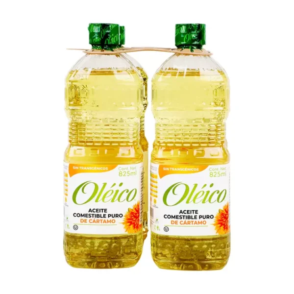 Oléico Aceite Puro de Cártamo (4pzs/825ml)