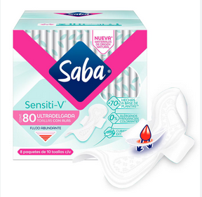 Saba Sensiti-v Toallas Femeninas (80pzas)